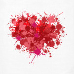 Сердце из брызг краски