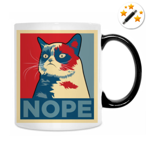 Кружка-хамелеон с принтом NOPE
