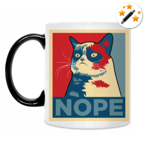 Кружка-хамелеон с принтом NOPE