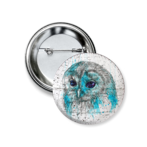 Значок 37мм с принтом Совушка