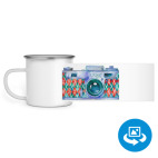 Кружка металлическая белая (круговая запечатка)