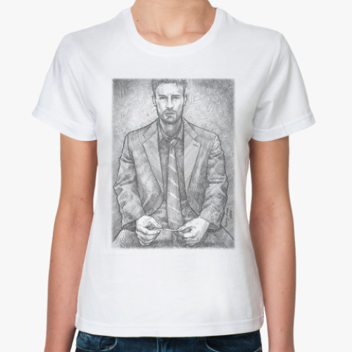 Классическая футболка с принтом Chris Evans / Puncture