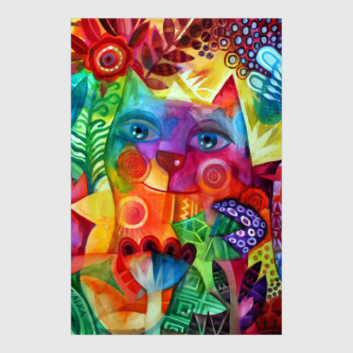 Постер с принтом летний кот