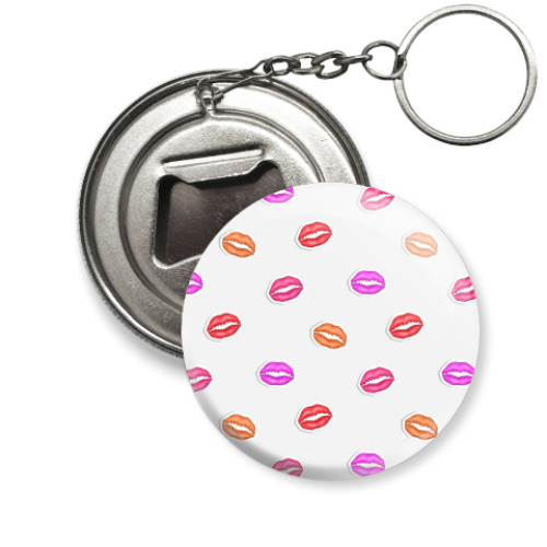 Брелок-открывашка с принтом 'Kiss-Kiss'