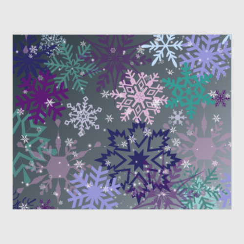 Постер с принтом Новогодние снежинки