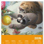 С Новым годом! Лев и Енот