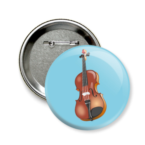 Значок 58мм Скрипка Страдивари