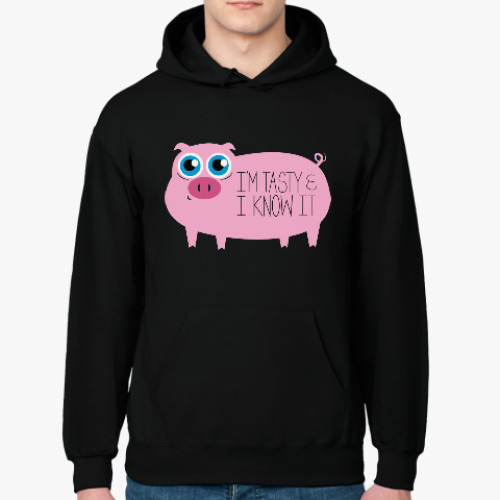 Толстовка худи с принтом Я вкусный