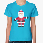 Классическая женская футболка Санта Клаус