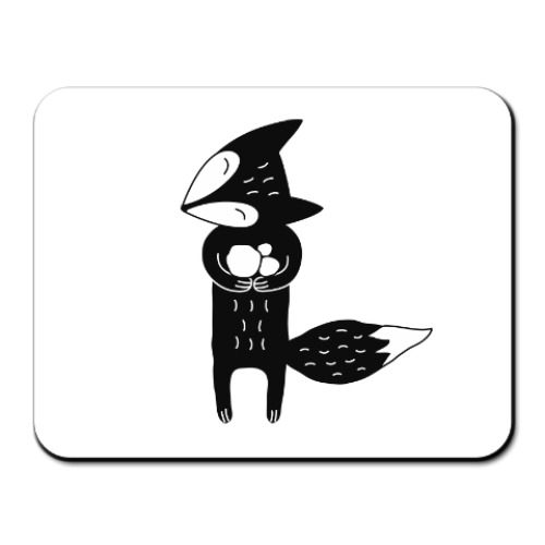 Коврик для мыши с принтом Лисенок и снег