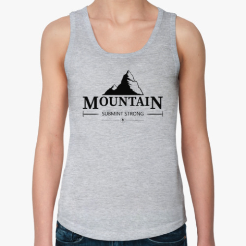 Женская майка с принтом Горы. Знак.(Mountain)