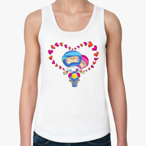 Женская майка с принтом Валентинка - байкеры