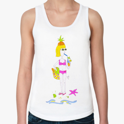 Женская майка с принтом Пляж
