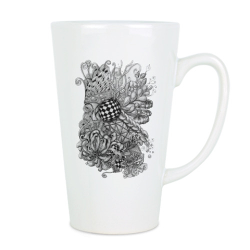 Чашка Латте с принтом Иллюзии