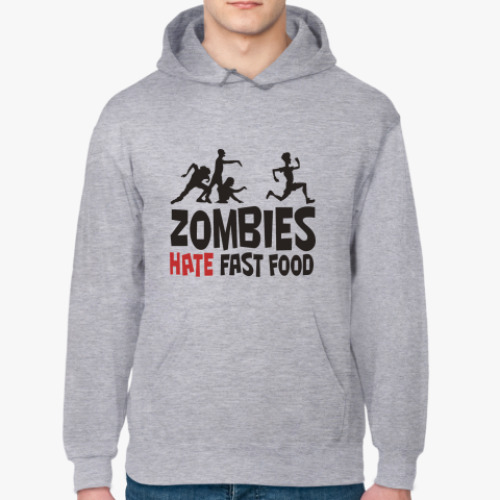 Толстовка худи Zombies hate fast food