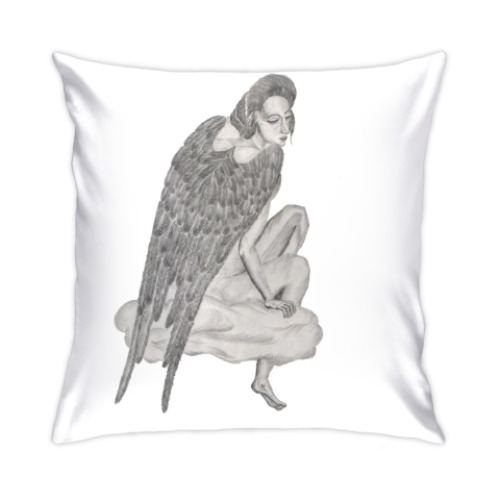 Подушка с принтом  Ангел на облаке