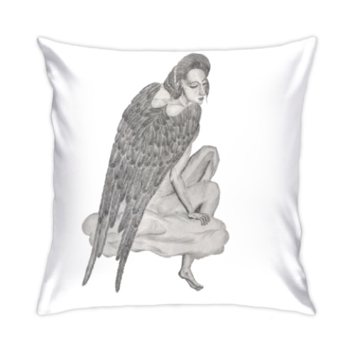 Подушка с принтом  Ангел на облаке