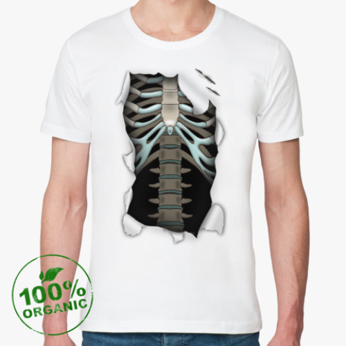 Футболка из органик-хлопка с принтом Рёбра