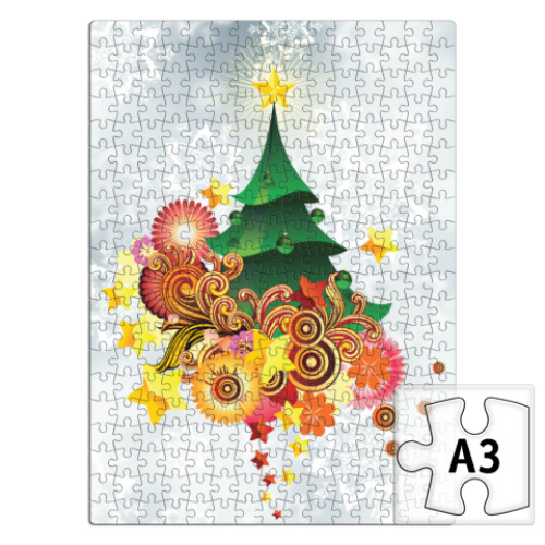 Пазл с принтом Новогодняя Елка