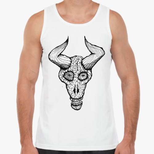 Майка с принтом Bull skull/Бычий череп/Смерть/Western