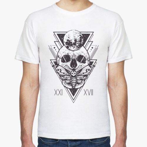 Футболка Арт с черепом и бабочкой
