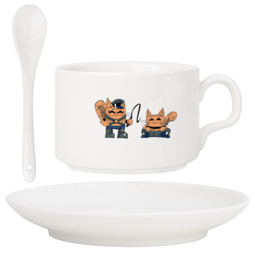 Кофейный набор с принтом Коты