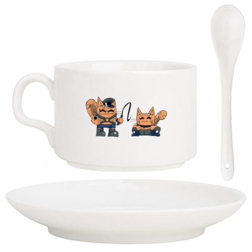 Кофейный набор с принтом Коты