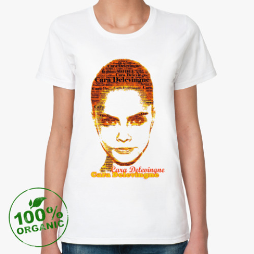 Женская футболка из органик-хлопка Cara Delevingne/Кара Делевинь