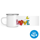 Кружка металлическая белая (круговая запечатка)