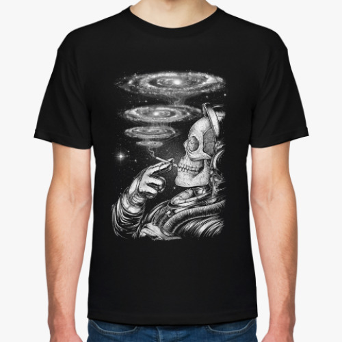 Футболка с принтом Скелет Космонавт