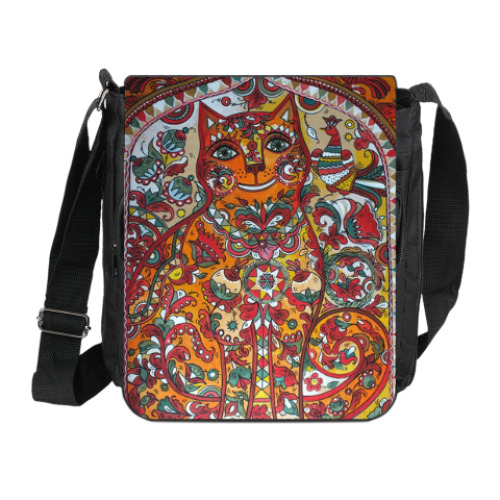 Сумка на плечо (мини-планшет) с принтом Русский народный кот