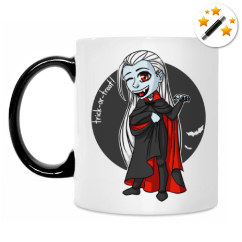 Кружка-хамелеон с принтом Вампир