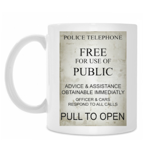 Кружка с принтом Табличка ТАРДИС