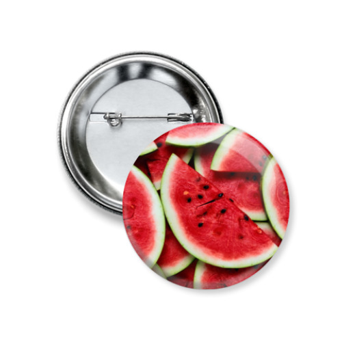 Значок 37мм с принтом Сочный арбуз