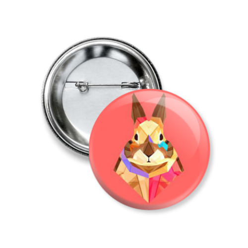 Значок 37мм с принтом Зайчонок