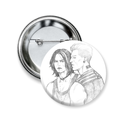 Значок 50мм с принтом Steve Rogers / Bucky Barnes