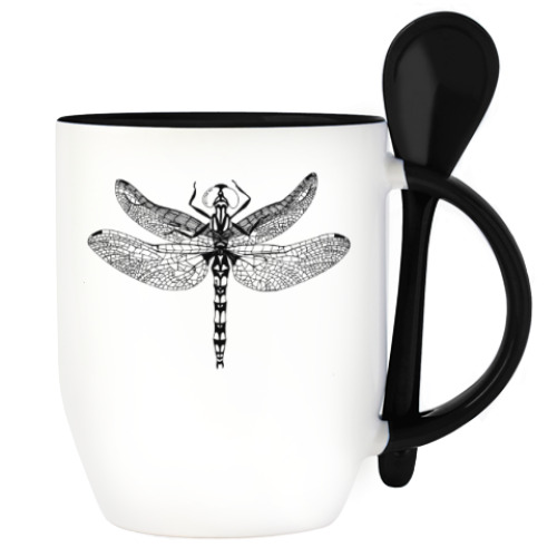 Кружка с ложкой Стрекоза
