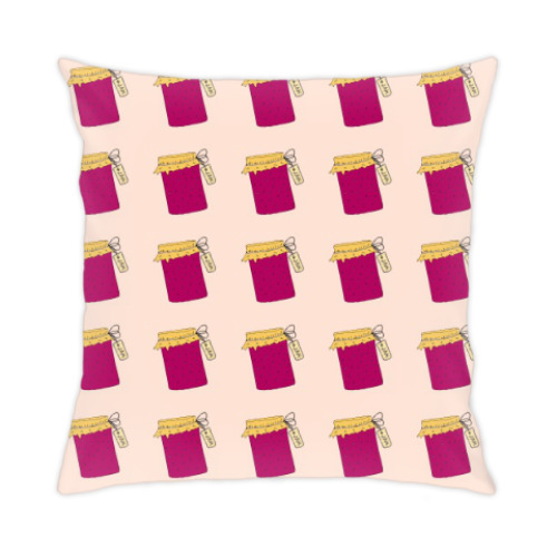 Подушка с принтом Малиновый джем
