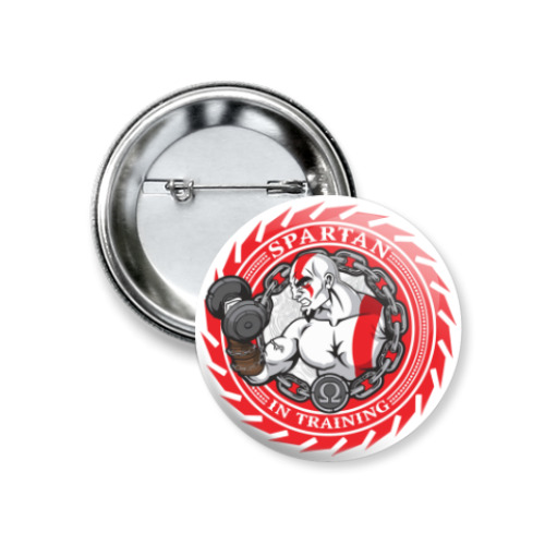 Значок 37мм с принтом Спартанцы тренируются