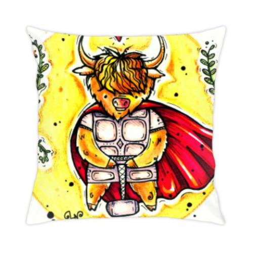 Подушка с принтом Тор