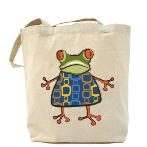 Сумка шоппер с принтом 'Жабы'