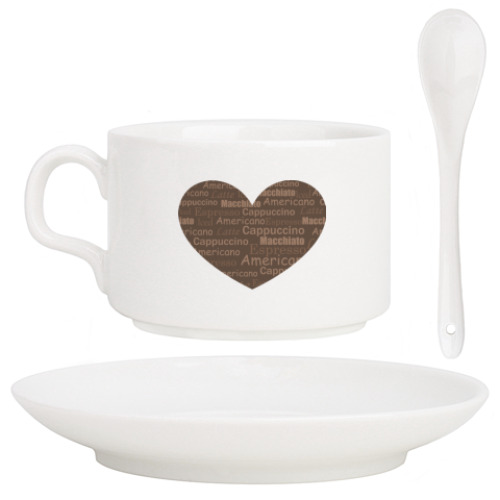 Кофейный набор с принтом Любовь к кофе