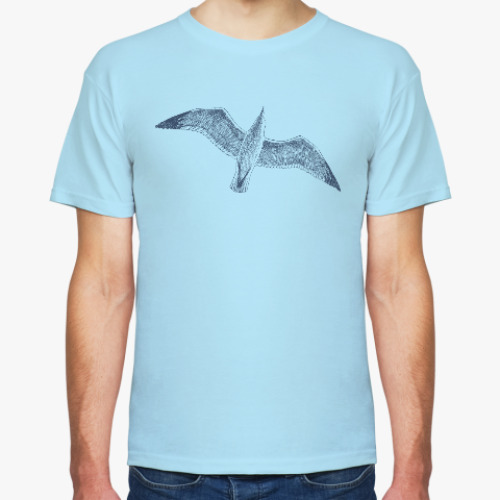 Футболка с принтом Море винтаж чайка