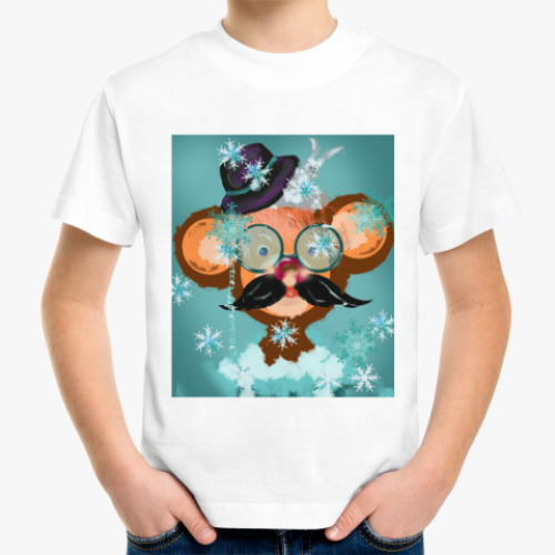 Детская футболка с принтом Обезьянка-фокусник