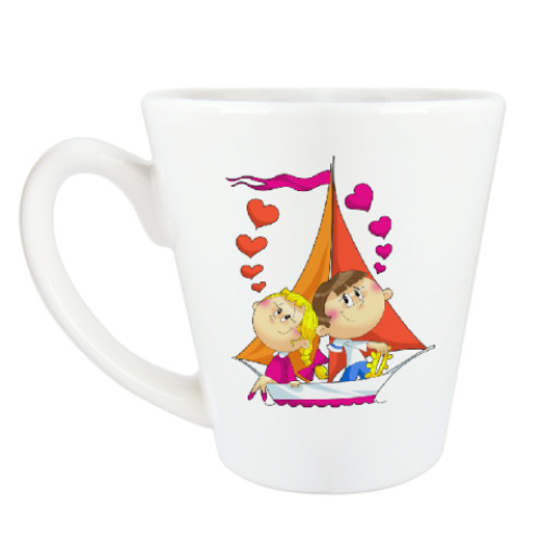Чашка Латте Валентинка - на яхте