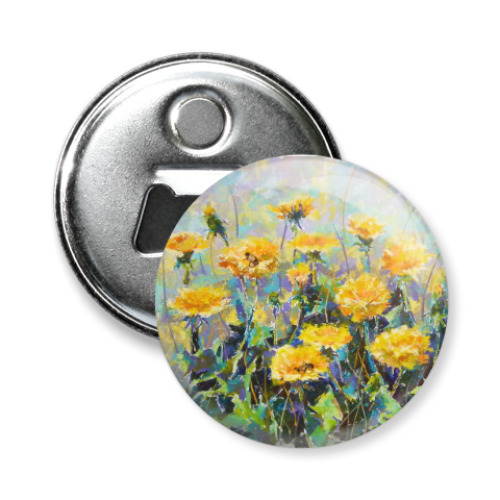 Магнит-открывашка с принтом Одуванчики