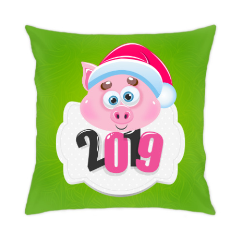 Подушка с принтом Год 2019 Свиньи