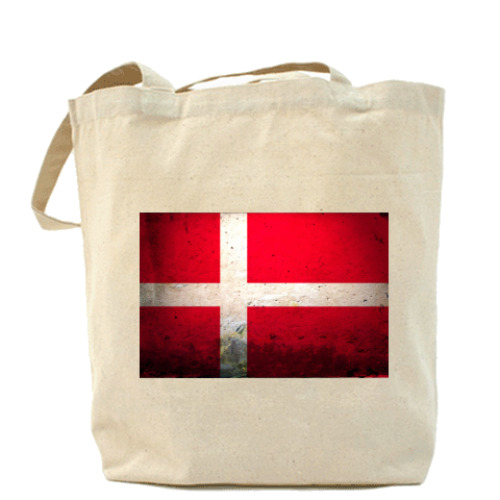 Сумка шоппер с принтом  'Датский флаг'