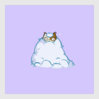 Постер 30 х 30 см Снегокот — Пятничный Котик №40