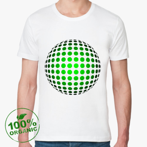 Футболка из органик-хлопка с принтом Диско шар)